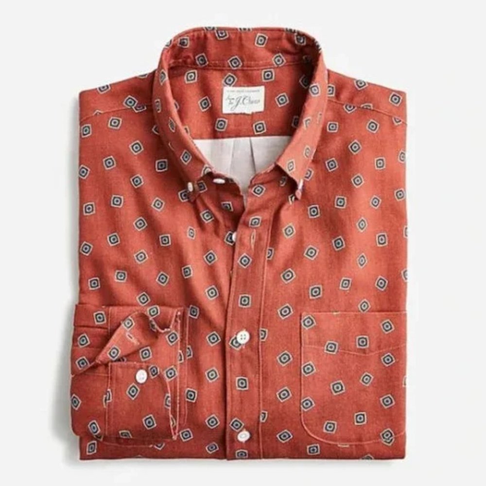 J. CREW mens Cotton-wool challis two-pocket shirt - Picture 4 of 7